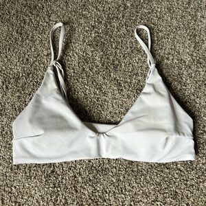 White swoop neck bikini top
